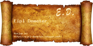 Eipl Demeter névjegykártya